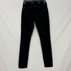NWOT Adriano Goldschmied Black Velvet Super Skinny Legging Ankle Jeans Size 24R